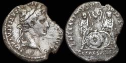 Ancient Coins - Augustus AR Denarius. Lugdunum, (3.35 g.) 7-6 BC.
