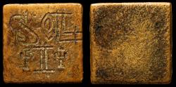 Ancient Coins - Byzantine AE square Weight (15x15 mm 4.21 g.)