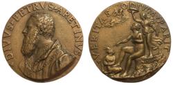 World Coins - ITALIAN, mid-16th Century Pietro Aretino (1492-1556). Medal, Venice, ca. 1542. (Bronze, 59 mm, 89.45 g.).