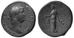 Ancient Coins - HADRIAN, 117-138. Sestertius ca. AD 134-138. AE. 25,27 g.