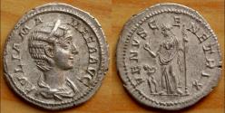 Ancient Coins - JULIA MAMAEA, Augusta 222-235 AD. AR Denarius (3.22 gm). Struck 223 AD.