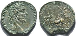 Ancient Coins - Commodus (177-192), AE Sestertius Rome, AD 183, Emperor in quadrigua RARE