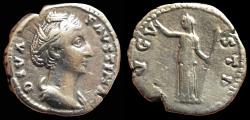 Ancient Coins - Diva Faustina I. Died A.D. 140/1. AR denarius (18 mm, 3.61 g,).