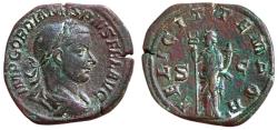 Ancient Coins - Gordian III Æ Sestertius. Rome, AD 244. FELICIT TEMPOR