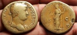 Ancient Coins - Hadrian. AD 117-138. Æ Sestertius (23.4 g,). Rome mint. Struck circa AD 134-138.