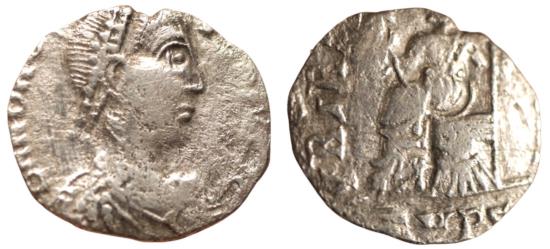 Gaiserac Vandals Honorius Gaiseric Silver Siliqua, Carthage after 439 - URBS ROMA