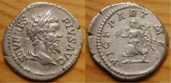 Ancient Coins - Septimius Severus (AD 193-211). AR denarius (19mm, 3.41 gm). Rome, AD 202-210.