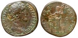 Ancient Coins - Antoninus Pius, 138-161. AE Sestertius , Rome, 159-160.