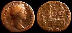 Ancient Coins - Antoninus Pius Æ Sestertius. Rome, AD 145-161. LIBERALITAS AVG V