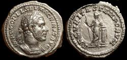 Ancient Coins - Macrinus. AD 217-218. AR Denarius (20mm, 3.30 g,). Rome mint.