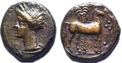 Ancient Coins - ZEUGITANA. Carthage. AE Unit (2.92 gms), ca. 400-350 B.C.