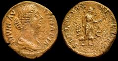 Ancient Coins - DIVA FAUSTINA JUNIOR, Died 175 AD. Æ Sestertius SIDERIBVS RECEPTA