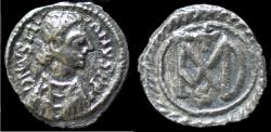 Ancient Coins - JUSTINIANUS I  AR Half Siliqua, Carthage, 537-552.  VERY RARE