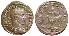 Ancient Coins - Philip I, AD 244–249. AE Sestertius. (31 mm. 19.29 g.). Rome.