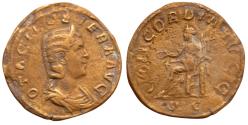Ancient Coins - Otacilia Severa, wife of Philip I Sestertius 244-249, Æ 23.87 g. CONCORDIA