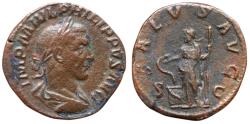 Ancient Coins - PHILIP I. 244-249 AD. Æ Sestertius (30mm, 15.49 gm). Struck 244 AD.