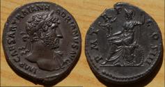 Ancient Coins - Hadrian AR Denarius. Rome, AD 119-124/5.