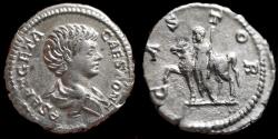 Ancient Coins - Geta as Caesar (AD 198-209). AR denarius (3.46 gm). Rome, AD 199-204.
