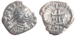 Ancient Coins - Justinian I (AD 527-565). AR 1/4 siliqua (11mm, 0.57 g). Carthage. VERY RARE