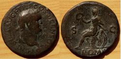 Ancient Coins - Titus, AE dupondius. Lyons mint, AD 77-78. 28 mm, 10.69 gr