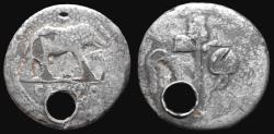Ancient Coins - Julius Caesar. April-August 49 BC. Fourrée Denarius.