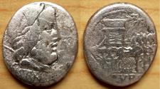 Ancient Coins - L. Rubrius Dossenus. 87 B.C. AR denarius. 3.50 gm. 18 mm. Rome mint.