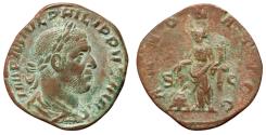 Ancient Coins - Philip I. AD 244-249. Æ Sestertius (28mm, 15.81 g,). Rome AD 246-24.