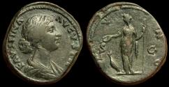 Ancient Coins - Faustina II (wife of M. Aurelius) Æ Sestertius. Rome, AD 162.