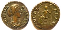 Ancient Coins - Crispina (AD 177-182/3). Denarius. Rome. Venus
