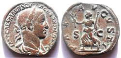 Ancient Coins - SEVERUS ALEXANDER, 222-235 AD. AE Sestertius (20.62 gm , 31 mm).