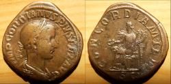 Ancient Coins - GORDIAN III (238-244). Sestertius. (21.9g , 31mm) CONCORDIA MILIT Rome.