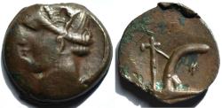 Ancient Coins - ZEUGITANA, Carthage. Circa 241 BC. Æ 21mm 6.8 gm). Plow