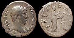 Ancient Coins - Hadrian (AD 117-138). AR denarius.  Rome, ca. AD 134-138.