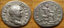 Ancient Coins - Titus caesar, 69 – 79. Denarius 73, AR 3.10 g.