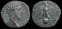 Ancient Coins - Divus Marcus Aurelius Æ Sestertius. Struck under Commodus. Rome, AD 180.
