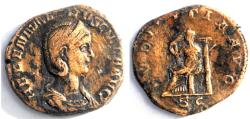 Ancient Coins - Herennia Etruscilla (wife of T. Decius) Æ Sestertius. Rome, AD 249-251.