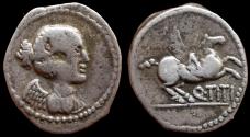 Ancient Coins - Q. Titius. Quinarius 90, AR 15 mm, 1.98 g.
