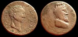 Ancient Coins - BYZACIUM, Thaena. Augustus or Tiberius. 27 BC-AD 37. Æ “Dupondius”. RARE
