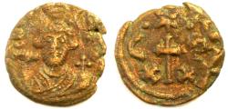 Ancient Coins - Constans II. 641-668. Æ Half Follis (20mm, 3.6 g,). Carthage mint. Struck AD 647-659.