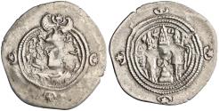 Ancient Coins - Sasanian: Khusro II (591-628), silver drachm (4.00g), BYSh (Bishapur) mint, 591-628 CE.
