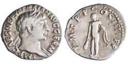 Ancient Coins - Roman: Trajan (98-117), silver denarius (3.17g), Rome mint, 101-102 CE. Hercules standing front on altar, holding club and lion-skin.