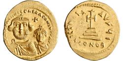 Ancient Coins - Byzantine, Heraclius, gold solidus, Constantinople, 616-625 CE, with Heraclius Constantine