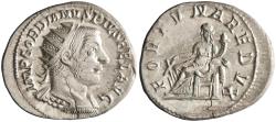 Ancient Coins - Roman: Gordian III (238-244), silver antoninianus (4.14g), Antioch mint, 242-244 CE. Radiate, draped, and cuirassed bust right / Fortuna seated left, holding rudder and cornucopia