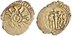 World Coins - Sicily: Roger II (1105-1154), gold tari (1.41g), Siqiliya (Sicily) / Messina, 1105-1154 CE. Roger cited with title al-Mu'tazz.