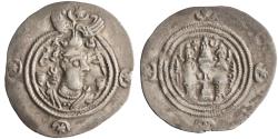 Ancient Coins - Sasanian: Khusro II (591-628), silver drachm (4.08g), AYLAN (Yazd) mint, RY 6.