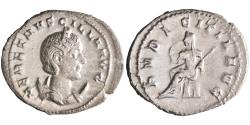 Ancient Coins - Roman: Herennia Etruscilla (249-251), silver antoninianus (3.84g), Rome mint, 249-251 CE. Pudicitia seated left, holding sceptre and drawing veil from her face.