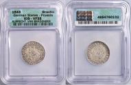World Coins - German States, Prussia: Albert I (1525-1568), silver groschen, 1543 CE. ICG VF35.