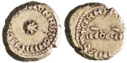 World Coins - Umayyad: al-Walid I (705-715), pale gold dinar/solidus (2.94g), SPN (Spania/al-Andalus) mint, indiction year XI (11), AH 93-95 (711-714 CE). Arab-Latin/Arab-Byzantine series. RR