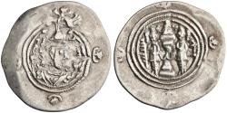 Ancient Coins - Sasanian: Khusro II (591-628), silver drachm (4.02g), SK (Sakastan) mint, 591-628 CE.