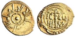 World Coins - Sicily: William I (1154-1166), gold tari (1.20g), Siqiliya (Sicily), 1154-1166 CE. William cited with title al-Hadi. Pellet in obverse center, inner margin "al-hadi bi-amrillah al